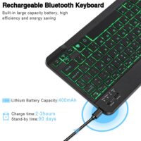 RGB Bluetooth Keyboard and Mouse Rechargeable Wireless Backlit For iPad Android IOS Windows Tablet Laptop  - Image 2