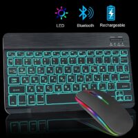 RGB Bluetooth Keyboard and Mouse Rechargeable Wireless Backlit For iPad Android IOS Windows Tablet Laptop 