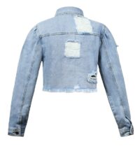 New Woman Long Sleeve Ripped Short Denim Jacket Fashion Hipster Jeans Coat Street Casual Female Clothing S-XL - Image 5