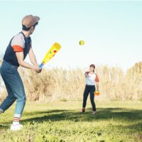 1 Set/4 Pcs ABS Baseball Kit Baseball for Kids Chindren Outdoor Ball Sports 1 Pc Bat, 1 Pc Hoop and Loop Glove, 2 Pcs Baseball - Image 4