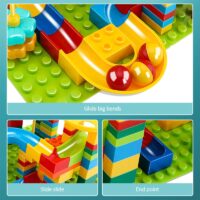 36-186PCS Big Size Marble Race Run Particle Scenes LED Light Slide Funnel Ferris Wheel Building Blocks City Brick Toy For Kids - Image 4