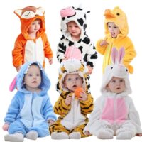 Baby Rompers Winter Kigurumi Lion Costume For Girls Boys Toddler Animal Jumpsuit Infant Clothes Pyjamas Kids Overalls ropa bebes Costumes