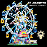 City Friends MOC Rotating Ferris Wheel Building Blocks Electric Bricks with Light Toys for Children Gifts - Image 2
