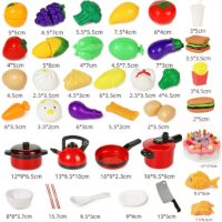 Cutting Play Food Toy for Kids Kitchen Pretend Fruit &Vegetables Accessories Educational Toy Food kit for Toddler Children Gift - Image 5