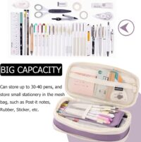 Purple Pencil Cases Large Capacity Pen Bag Pouch Holder Box for Girls Office Student Stationery Organizer School Supplies - Image 3