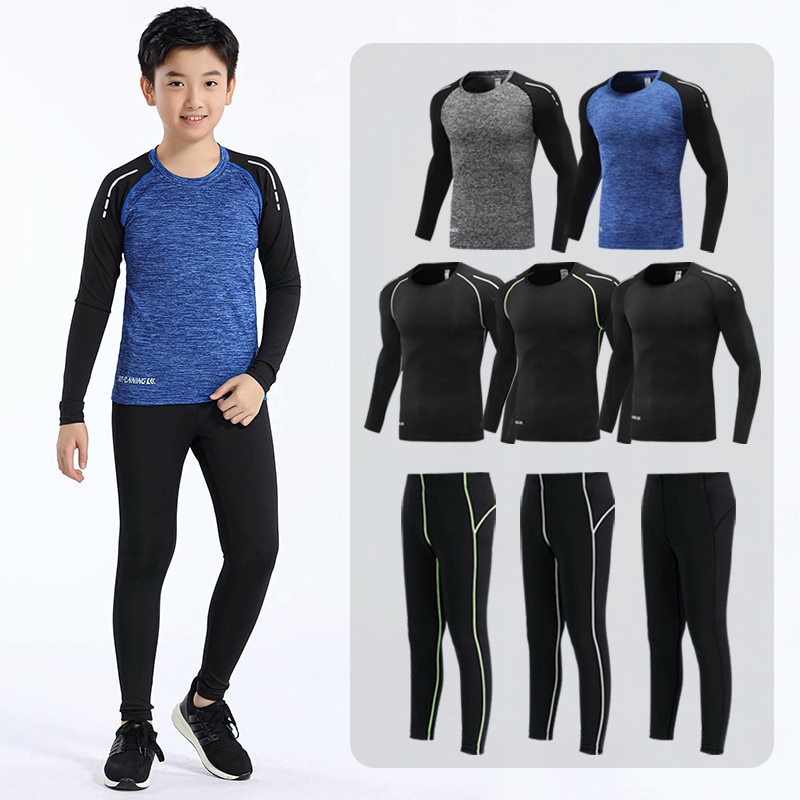 Kids Basketball Football Sportswear Suit Outdoor Workout Compression Sports Clothing Baseball Cycling Running Fitness Tracksuits - Image 4