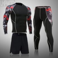 Men's Sports Suit male Quick drying Sportswear Compression Clothing Fitness Training kit Thermal Underwear leggings