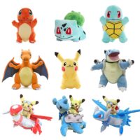 Pokemon Plush Toy Pikachu Stuffed Eevee Charmander Squirtle Charizard Blastoise Bulbasaur Anime Figure Doll Baby