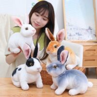Realistic Cute White Plush Rabbits Lifelike Animal Photo Props Bunny Simulation Rabbit Toy Model Birthday Gift - Image 2