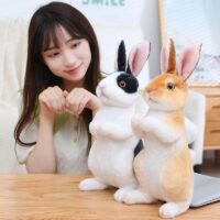 Realistic Cute White Plush Rabbits Lifelike Animal Photo Props Bunny Simulation Rabbit Toy Model Birthday Gift - Image 3