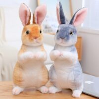 Realistic Cute White Plush Rabbits Lifelike Animal Photo Props Bunny Simulation Rabbit Toy Model Birthday Gift
