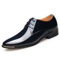 Newly Men's Quality Patent Leather Shoes White Wedding Shoes Size 38-48 Black Leather Soft Man Dress Shoes