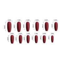 24Pcs Coffin Press on Nails Full Finished Deep Red False Nails Cherry Pattern Fake Nails for Women and Girls Fake Nail Patch - Image 5