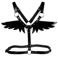 Sexy Lingerie Leather Harness Angel Wing Gothic Vitality Harajuku Waist Belt Garter Waistband Harness Punk Rave Garter - Image 5