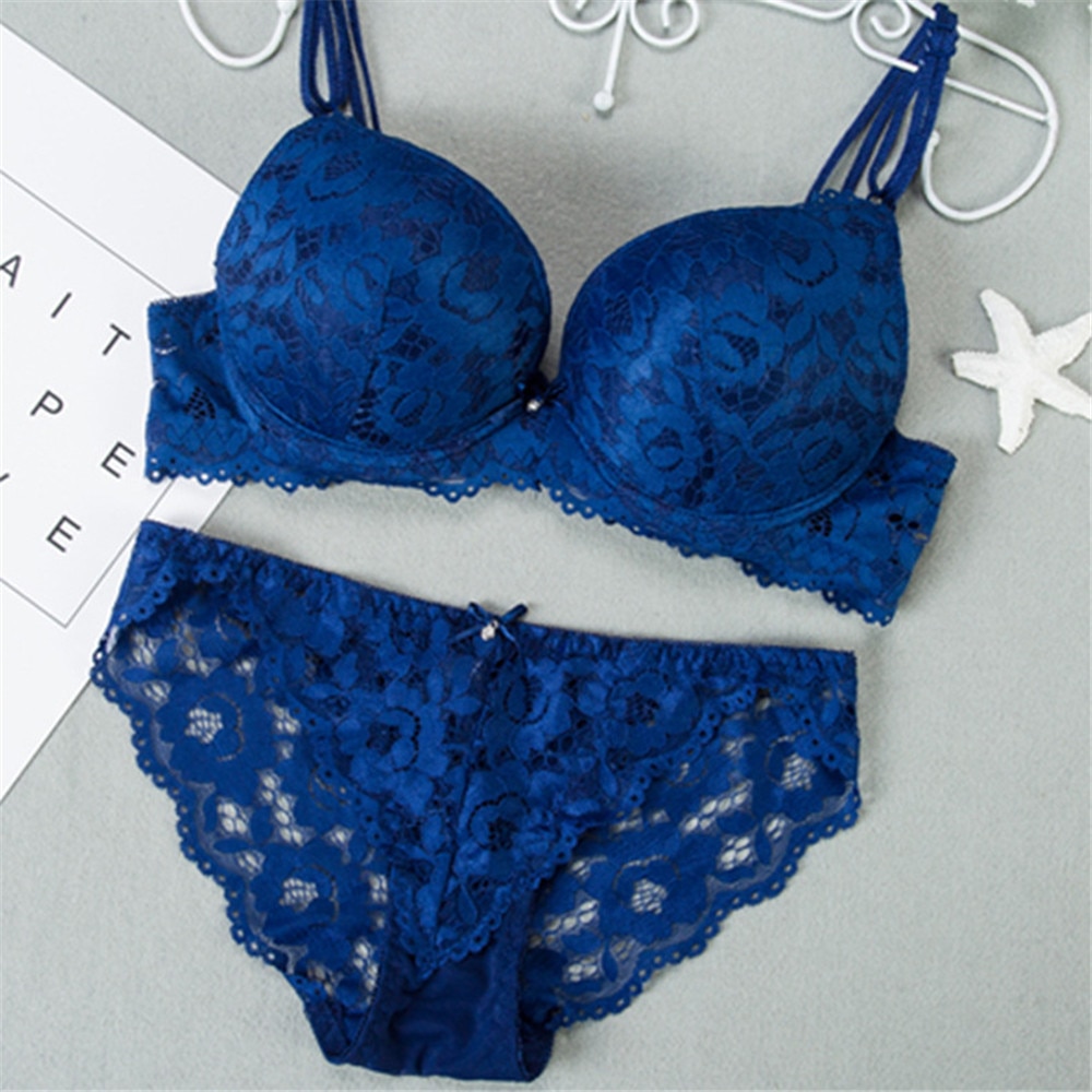 Comfort Seamless Bra And Sexy Panties Backless Wireless Set Underwear For Girls Push Up Bra Lace Women Lingerie Sets - Image 4