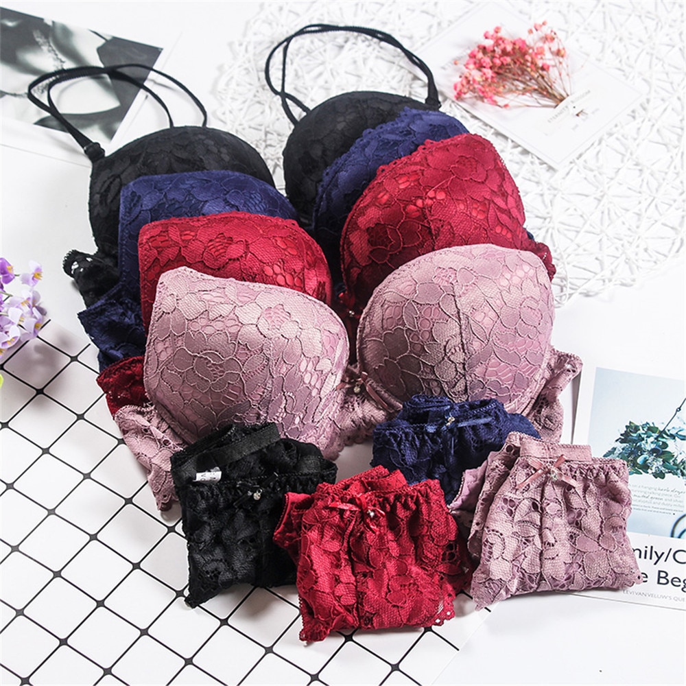 Comfort Seamless Bra And Sexy Panties Backless Wireless Set Underwear For Girls Push Up Bra Lace Women Lingerie Sets - Image 5