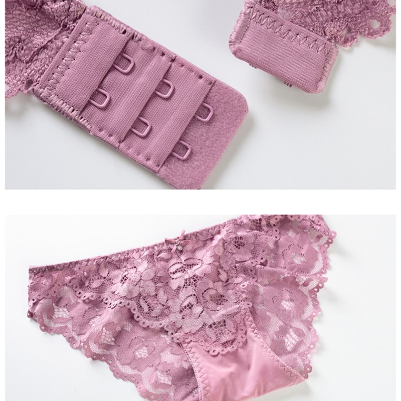 Comfort Seamless Bra And Sexy Panties Backless Wireless Set Underwear For Girls Push Up Bra Lace Women Lingerie Sets - Image 6
