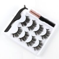 Natural Long 3D Magnetic Eyelashes Set with Magnetic Lashes Applicator and Eyeliner Soft and Handmade Faux Mink Eyelashes - Image 2