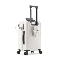 Durable Luggage Sets Suitcase Front Open TSA Lock USB Spinner Wheel Charging Men Carry-On Travel