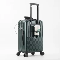Durable Luggage Sets Suitcase Front Open TSA Lock USB Spinner Wheel Charging Men Carry-On Travel - Image 5
