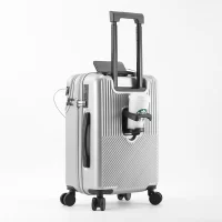 Durable Luggage Sets Suitcase Front Open TSA Lock USB Spinner Wheel Charging Men Carry-On Travel - Image 2